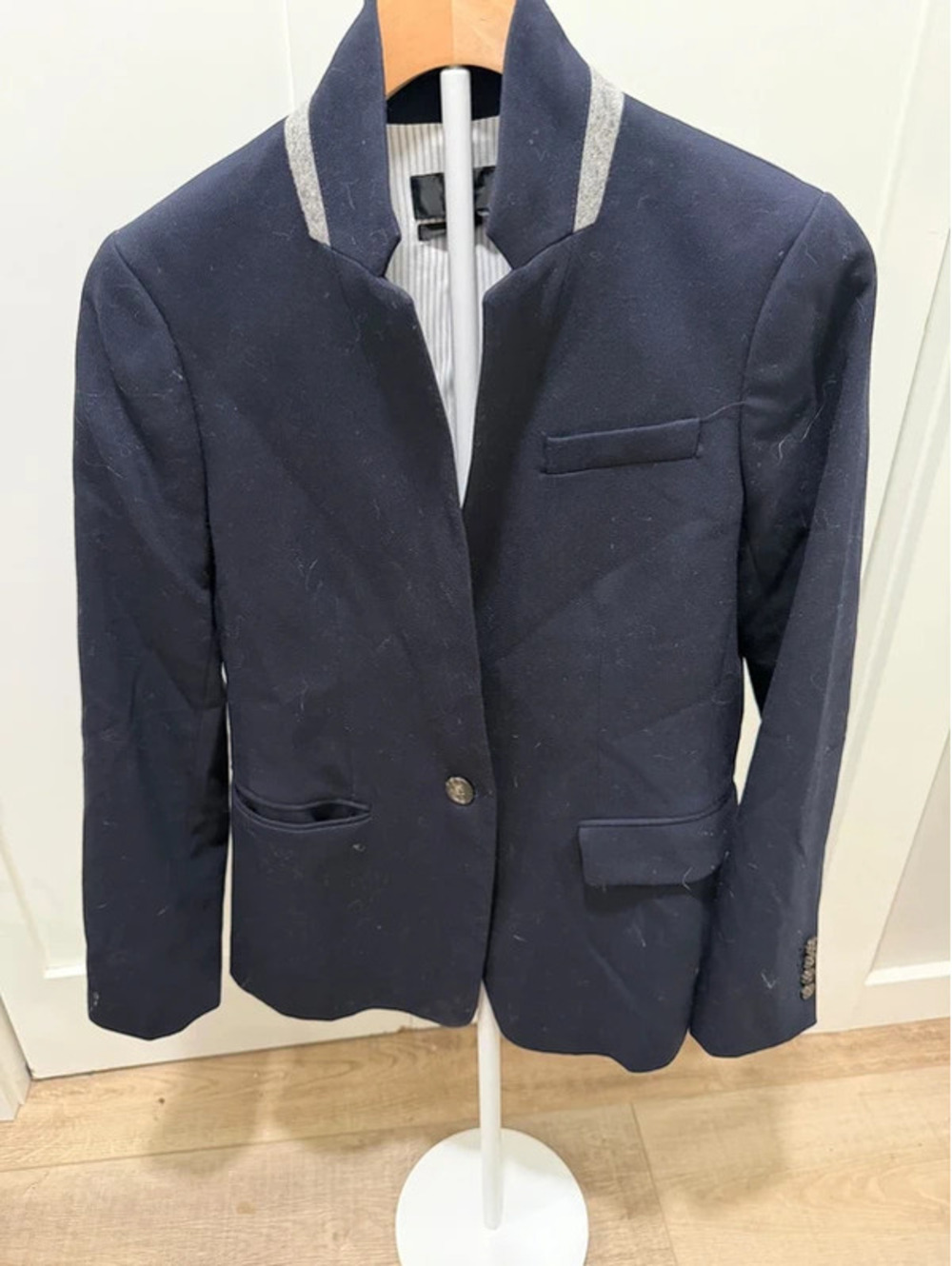 J.Crew Navy Wool Blazer & Striped Lining